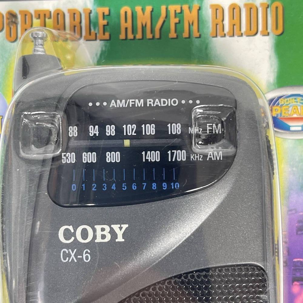 Vintage Coby Cx-6 Pocket AM FM Radio Slim Compact With Earphones NEW Sealed - Picture 4 of 8